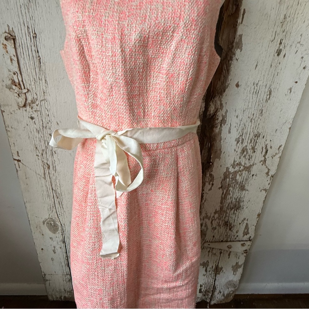 Womens Trina Turk Aime Sleeveless Tweed Shift Dress Orange Pink Salmon - Picture 4 of 13